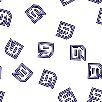 Sixth number vector seamless pattern Stock Illustration