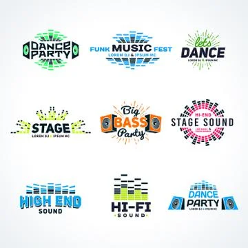 Sixth set music equalizer emblem vector on light background. Modern colorful Stock Illustration