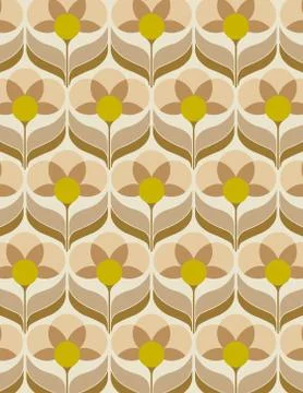 Sixties flower wallpaper Stock Illustration