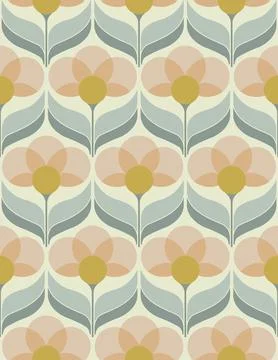 Sixties flower wallpaper Stock Illustration