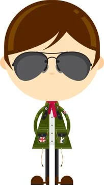 Sixties Mod in Shades Illustrazione stock