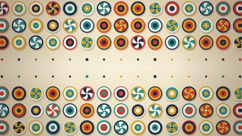 Sixties Mod Target Roundels Pop Art Pattern Seamless Loop 库存影片 347526639