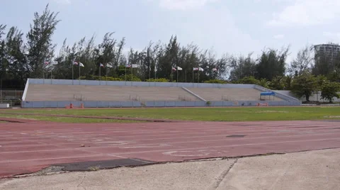 Sixto Escobar athletic track and field events stadium. Stock Footage 50752510