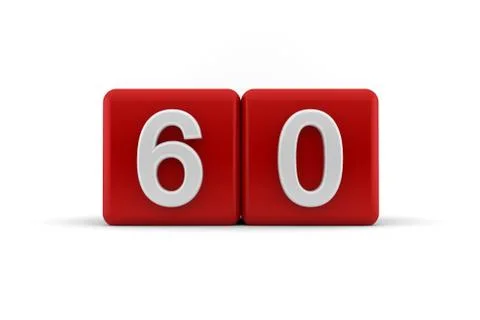 Sixty on birthday cubes Stock Illustration
