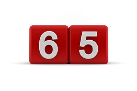 Sixty five on birthday cubes Stock Illustration