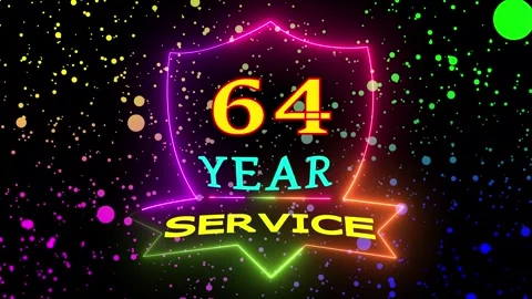 Sixty-four year service motion graphics video 库存影片 330511171