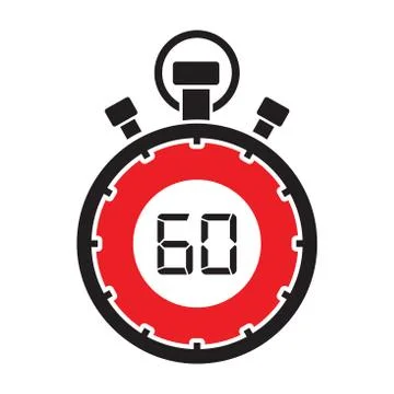 Sixty minute stop watch countdown Stock Illustration