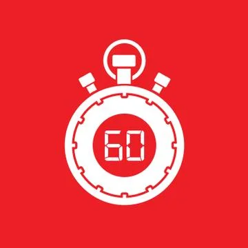 Sixty minute stop watch countdown Stock Illustration
