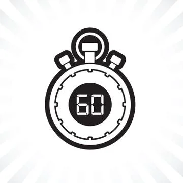 Sixty minute stop watch countdown Stock Illustration