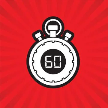Sixty minute stop watch countdown Stock Illustration