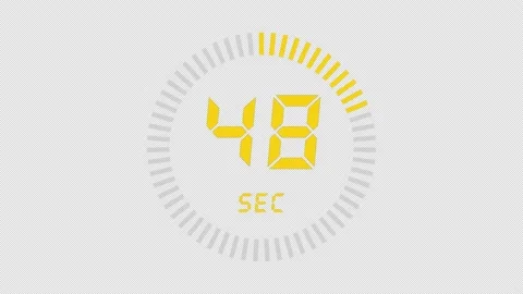 Sixty second (60-1) modern digital countdown timer with dashed line indicator Stock Footage 168667144
