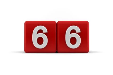 Sixty-six on birthday cubes Stock Illustration
