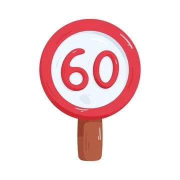 Sixty speed limit sign Stock Illustration