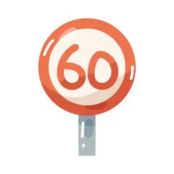Sixty speed limit sign Stock Illustration