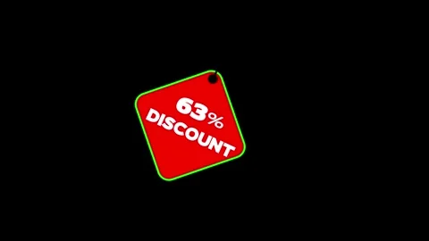 Sixty three percent discount motion graphic Stock Footage 328387660