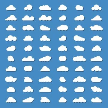 Sixty vector clound icons Stock Illustration