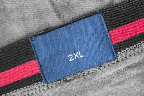 Size 2XL clothes label Foto stock