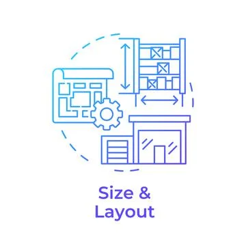 Size and layout blue gradient concept icon Stock Illustration