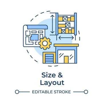 Size and layout multi color concept icon Stock Illustration