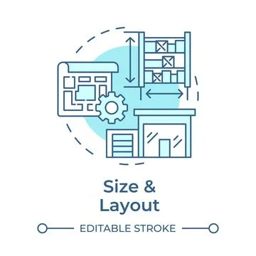 Size and layout soft blue concept icon Stock Illustration
