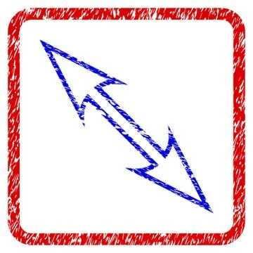 Size Arrow Diagonal Grunge Framed Icon Ilustração Stock