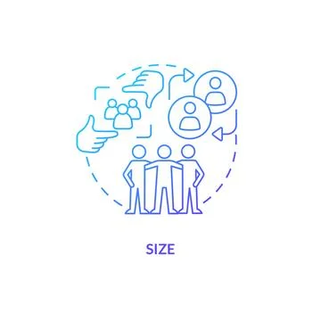 Size blue gradient concept icon Stock Illustration