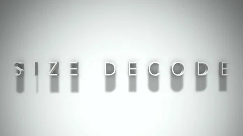 Size decode 3D title animation with shadows on a white background Video stock 297666915