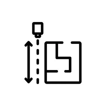 The size of the drawing flats icon vector outline illustration 스톡 일러스트