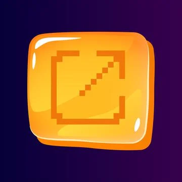 Size expand glossy ui button with pixelated icon Stock Illustration