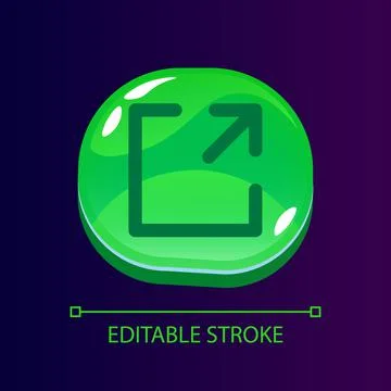 Size expand glossy ui button with linear icon Stock Illustration