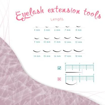 Size eyelash length Stock Illustration