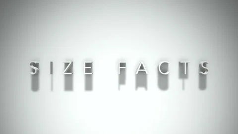 Size facts 3D title animation with shadows on a white background Stock Footage 297666920