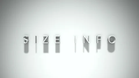 Size info 3D title animation with shadows on a white background Stock Footage 297666965