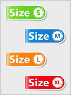 Size Labels 스톡 일러스트