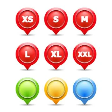 Size Labels Stock Illustration