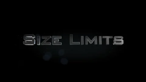 Size Limits title 3D metal text on black alpha channel background Stock Footage 301266455