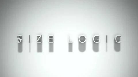 Size logic 3D title animation with shadows on a white background Video stock 297666941