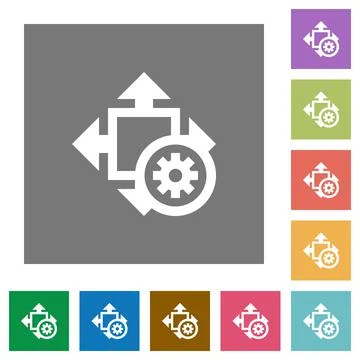 Size settings square flat icons Stock Illustration