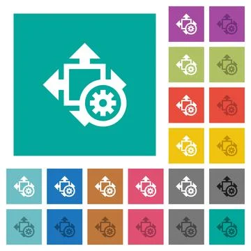 Size settings square flat multi colored icons Stock Illustration