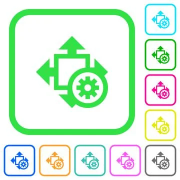 Size settings vivid colored flat icons Stock Illustration