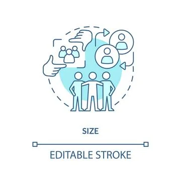 Size turquoise concept icon Stock Illustration