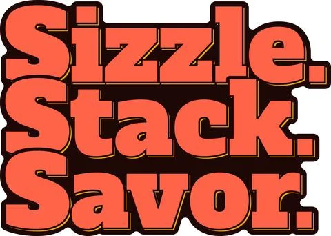 Sizzle Stack Savor Stock Illustration