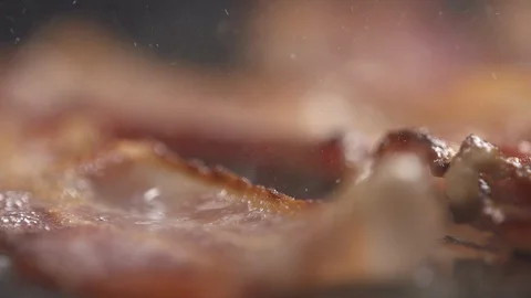 Sizzling Bacon Stock Footage 127087734