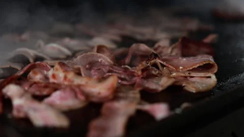 Sizzling Bacon Stock Footage 254366499
