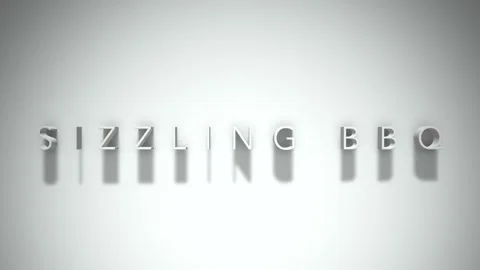 Sizzling bbq 3D title animation with shadows on a white background Stock Footage 298003105