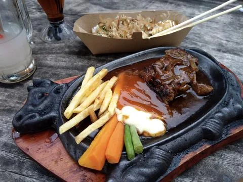 Sizzling Beef Steak Stock Photos