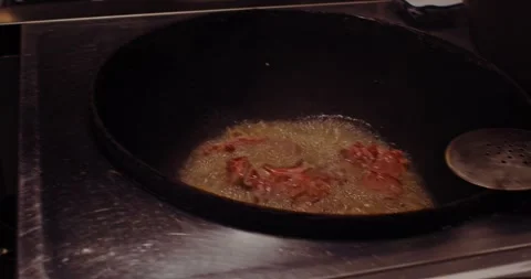Sizzling Meat Being Cooked in a Pan Step by Step Cooking Process and Techniques Stock Footage 297692500