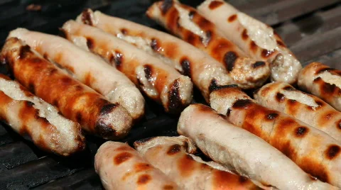 Sizzling sausages Video stock 479024