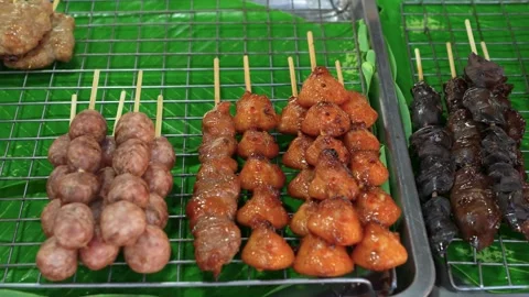 Sizzling Skewer Selection Stock Footage 266701337