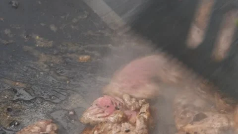 Sizzling Steak Cooking Process in High Definition Stock Footage 347627524